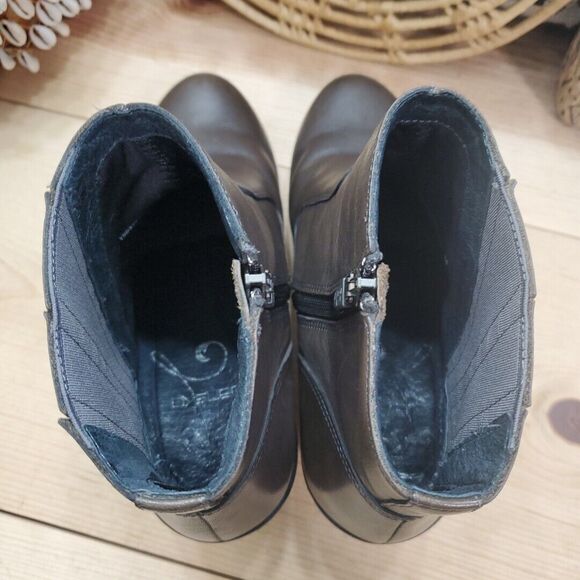 Dansko Faith Stud Wedge Ankle Boots Womens 7.5-8/38 Leather Brown Gore Comfort - Picture 14 of 16